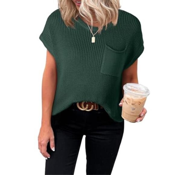 Tops - Women's Casual Short Sleeve Loose Tunic Tops Lightweight Knit Spring